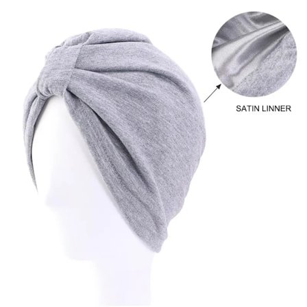 Turban med 2 lag hijabi satin bomuld flere farver