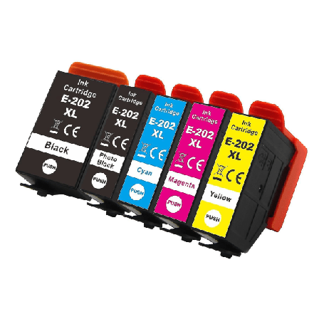 Newway 1 sæt med 5 blækpatroner til kompatible Epson 202xl kompatible/ikke-oem fra (5 blæk)