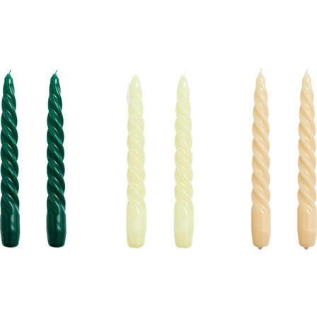 Hay Sæt med twist lys 6 stk, grøn/citrus/beige - Grøn, citrus, beige | KitchenOne