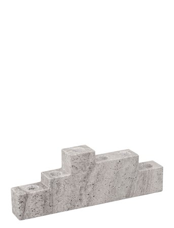 Mette Ditmer Step Candleholder - Silver - W4.5X L32X H11.5CM