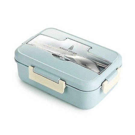 Lounasrasia Mikrossa Käytettävä Ruokasäiliö Vehnänolki Bento Sininen