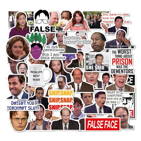 Wabjtam The Office-klistermärken, 50-pack – för bärbara datorer, The Office-klistermärken för bärbara datorer, roliga klistermärken för bärbara 