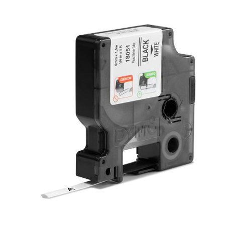 Tape Rhino krympslang 6mm svart på vit - Lyreco - Kontorsmaskiner - Märkmaskiner och tape - Tape - Dymo Rhino