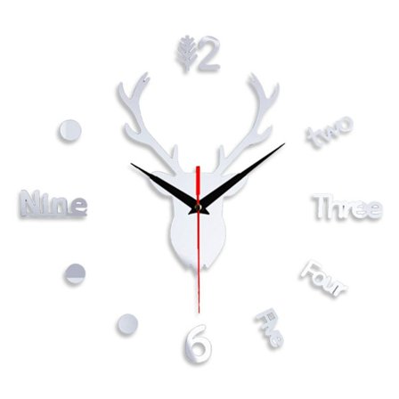 DIY Väggklocka Spegel Yta SILVER