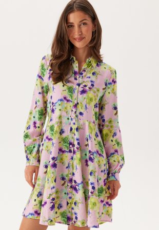 YAS - kaya Ls Shirt Dress - Pale Lilac Aop:wilma - Kläder - - Bubbleroom
