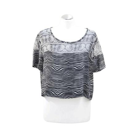 Balmain Pre-owned Silk top with pattern Sort, Dame