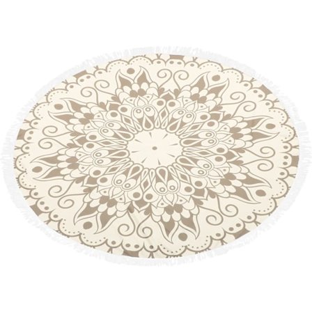 Mikrofiber Strandhåndkle Mandala Trykk Hurtigtørkende Gjenbrukbart Badehåndkle Cm Rund Veggteppe