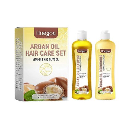 Återfuktande Marockansk Nöt Hårvårdsset - Närande Schampo & Balsam för Silkeslent, Glansigt, Starkt Hår med Argan- & Olivolja, Vitamin E & Panthenol