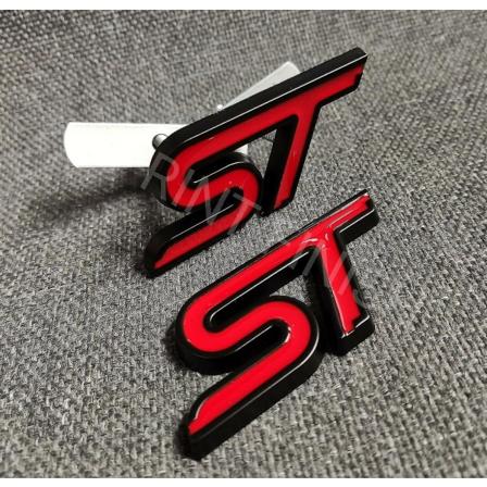 Foran & Bak Rød Svart St Metal Badge Grille For Ford Fiesta Focus Mondeo Kuga