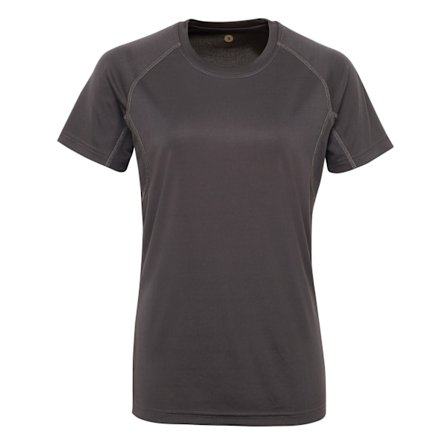 Tri Dri Dam/Kvinnor Panelad Crew Neck T-Shirt L Charcoal