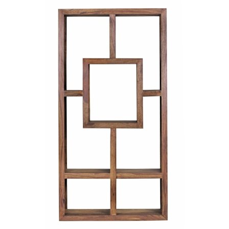 Rootz reol massivt træ Sheesham 90 x 180 cm Living-hylde bakker design landlig stil stående reoler