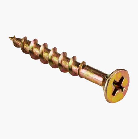 Biltema - Sponplateskrue gullforkrommet 4 2 x 32 mm 250 stk.
