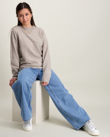 VERO MODA VMDOFFY LS O-NECK BLOUSE Grau Pullover Mädchen - Kids Brand Store