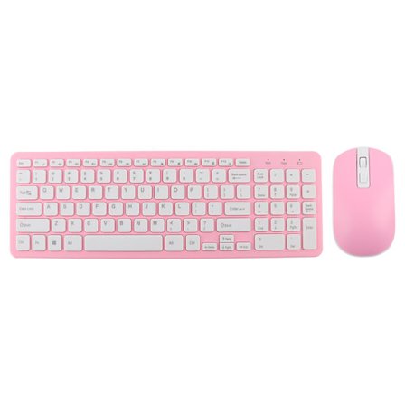 Pink Trådløst Mus og Tastatur Sæt Kontor Gaming til Notebook Computer 3-Hastigheds Mikro Receiver