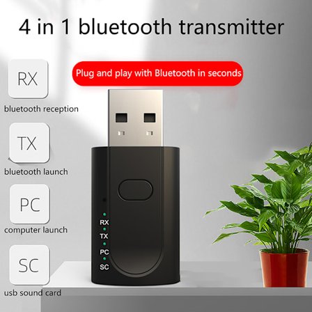 Bluetooth 5.1 o Mottagare Sändare 4 i 1 utgång