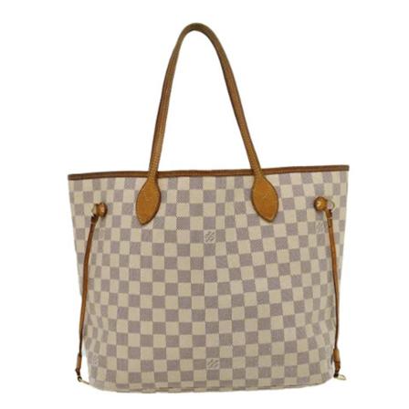 Louis Vuitton Vintage, White Canvas Louis Vuitton Neverfull Wit, Dames, Maat:ONE Size