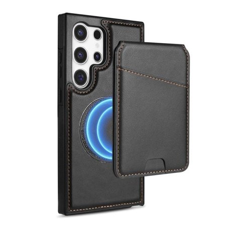 Korthållare och ställ med magnet till Samsung Galaxy S25 Ultra - Svart