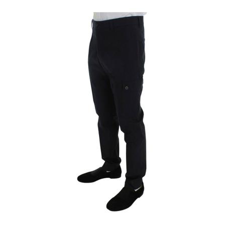 Dolce & Gabbana Gray Striped Regular Fit Cotton Bukser Grå, Herre