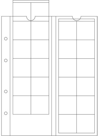5 stk. lommer - OPTIMA M24 - Til mønter op til 34 mm i dia - Leuchtturm