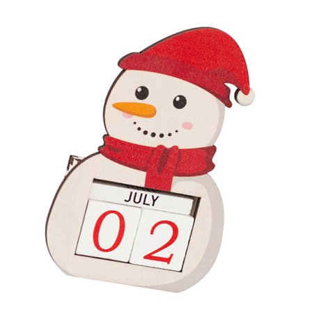 Familjevänlig Juladventskalender i Trä med Datumbrickdesign för Hemmakontorsprydnad, Flerfärgad