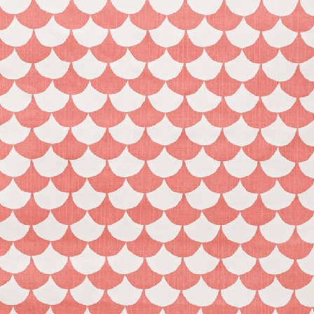 Littlephant Tyg på löpmeter - Big Waves, vit/korall metervara Flerfärgad 145 cm