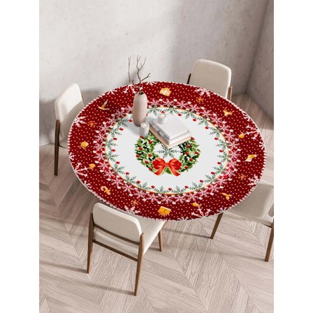 Joulupöytäliina Hirvi Kello Kukat Punaiset Marjat Joulu Pöytäliina Lumihiutale Joulupukki Koristeellinen Juhlakotiin Juhliin Häihin