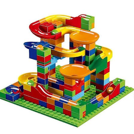 168 stk Marmorløbsbane Byggeklodser Kugle Rutschebane Blok Med Base Kreativ DIY Legetøj