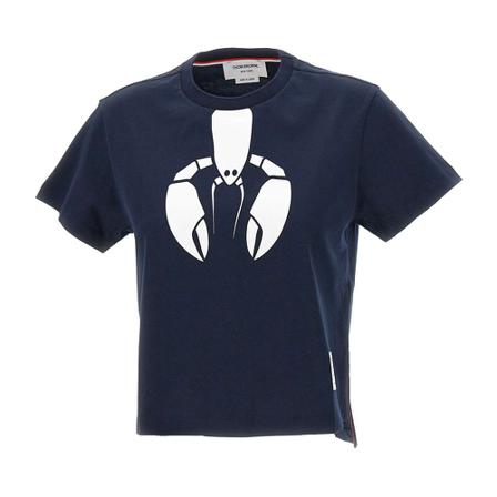 Thom Browne, T-Shirts Blauw, Dames, Maat:2XS