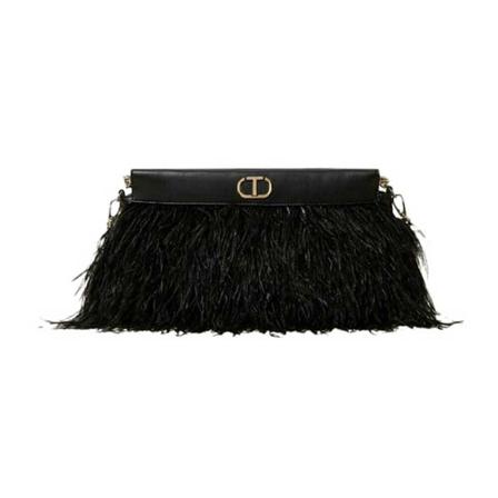 Twinset, Clutch Zwart, Dames, Maat:ONE Size