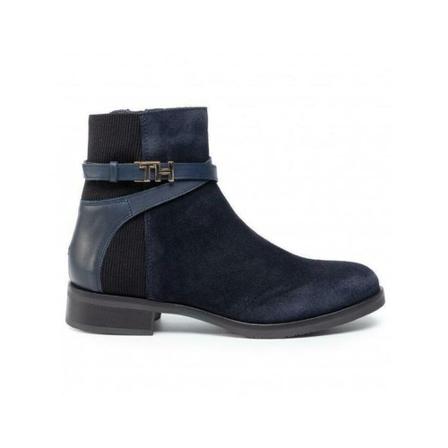 Tommy Hilfiger, TH Hardware Booties Blauw, Dames, Maat:36 EU,elastaan