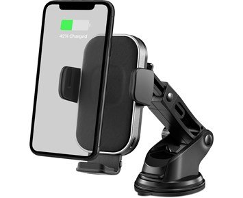 Andersson Wireless Car Charger 15W Auto Grip Black - Fyndvara - Trådlös billaddare med smidig i- och urtagning