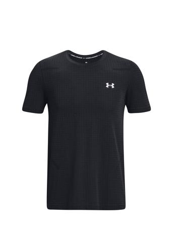 Ua Seamless Grid Ss T-shirts Short-sleeved Svart Under Armour*Betinget Tilbud