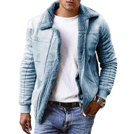 Herre Vinter Plysforing Overfrakke Pæne og Glatte Syninger Overfrakke Til Hjemmekontor Sammenkomst Eller Shopping