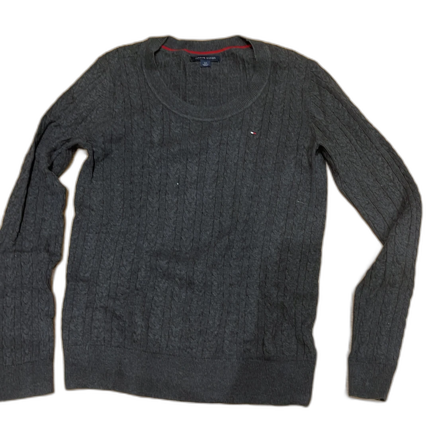 Grå kabelstickad tröja Tommy Hilfiger
