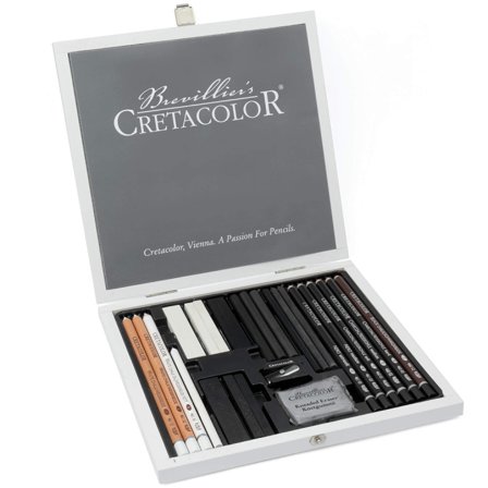 Cretacolor Black & White Box Drawing set Wooden box 25 pcs