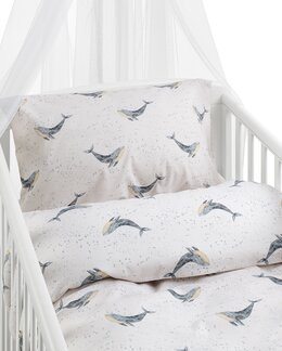 Påslakan spjälsäng Valsång 2-delar Blå - Borganäs of Sweden