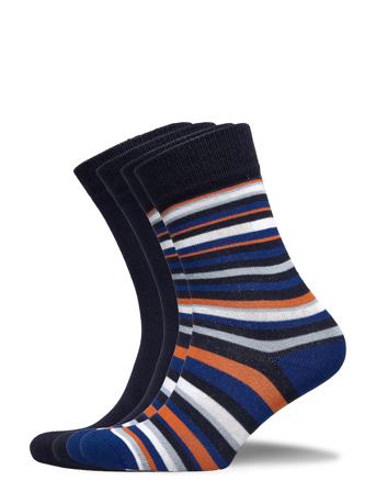 Timber 4-Pack Striped Socks - Gots/ Patterned Knowledge Cotton Apparel