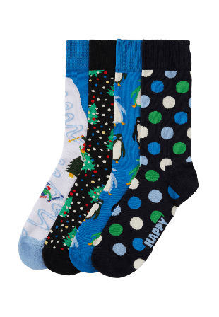 Happy Socks 4-Pack Winter Gift Set Strumpor Unisex Blå 41-46