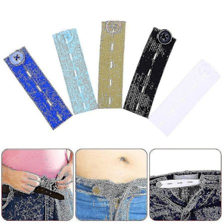 5 stk. Elastisk knap taljeforlænger bukser jeans expander linning knap