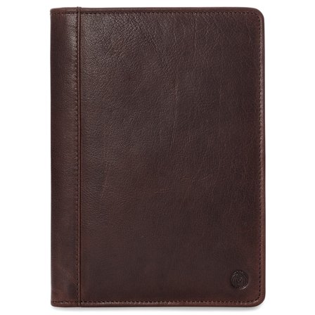 Brown Refillable Buffalo Leather Notebook & Journal Cover with Card Holder for Men