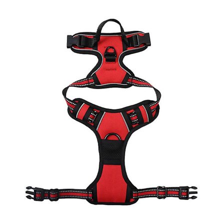 Dragfri Hundsele Justerbar Hundvästsele För Enkel Promenad L Storlek 1st-röd