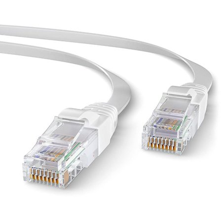 15m Cat 7 Ethernet-kabel fladt | Højhastigheds Ethernet-kabel | Bredbåndskabel | Lan-kabel | Netværkskabel med Rj45-stik | Internetkabel Kompatibl