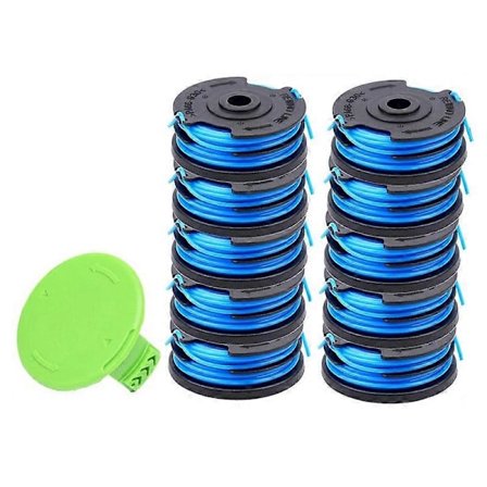 For Greenworks 2101602/2101602A Gressklipper 2900719 10 stk. Spoler med 1 stk. Spolehette