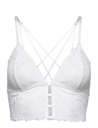 Bra Flora Lace Bralette Lingerie Bras & Tops Soft Bras Triangle Bras Vit Lindex