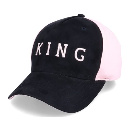 King Apparel - Sort adjustable Kasket - Leyton Curved Peak Black/Blush Adjustable @ Hatstore