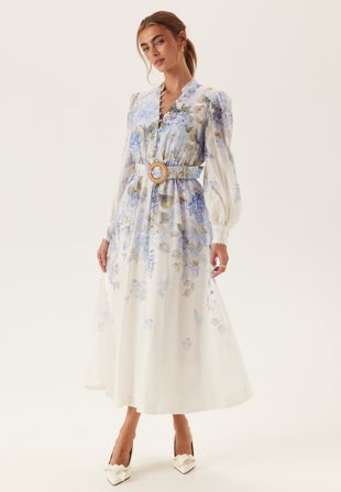 FOREVER NEW - Peyton Trim Detail Midi Dress - Blue Warrantina