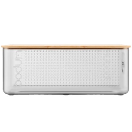 Bodum Brødboks med bambuslokk stor, grå