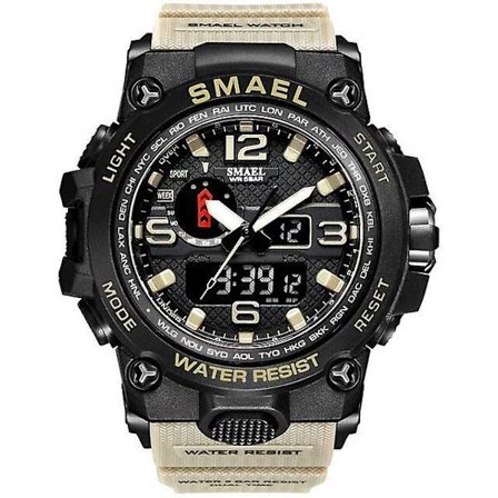 Smael Ny Sportsklokke Herre 50m Vanntett Klokke Alarm Reloj Hombre 1545d Dobbel Display Armbåndsur Kvarts Militærklokker For Menn