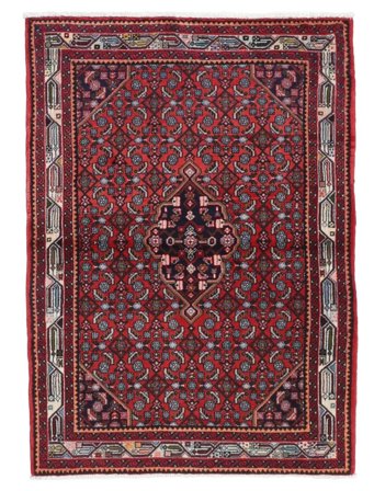 106X148 Alfombra Oriental Hosseinabad Rojo Oscuro/Negro (Lana, Persia)