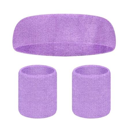 3 STK/sett Håndleddsbeskyttere Sportshodebånd LYS LILLA Light Purple